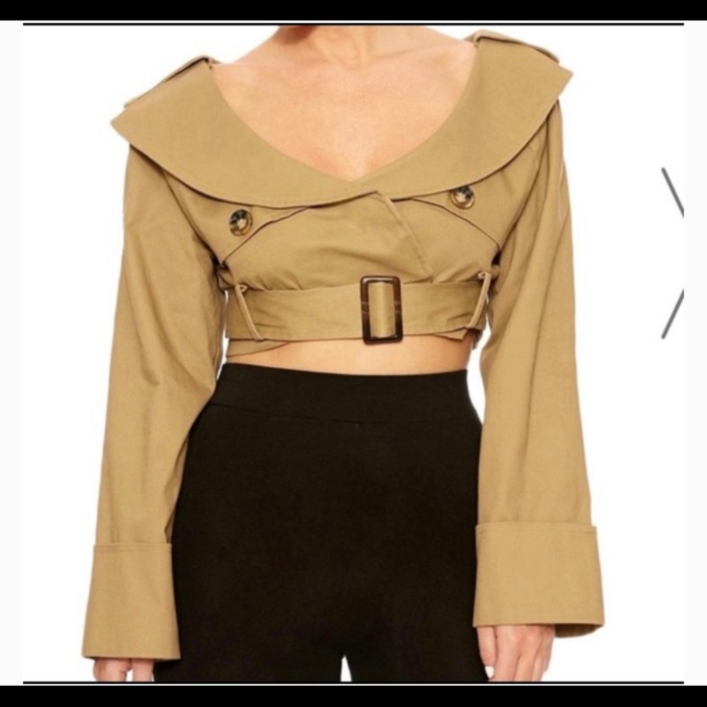 Naked Wardrobe The Cropped Trench Jacket